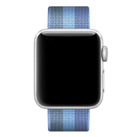 Curea iUni compatibila cu Apple Watch 1/2/3/4/5/6/7, 42mm, Nylon, Woven Strap, Blue