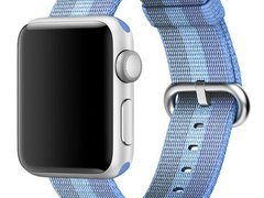 Curea iUni compatibila cu Apple Watch 1/2/3/4/5/6/7, 38mm, Nylon, Woven Strap, Blue